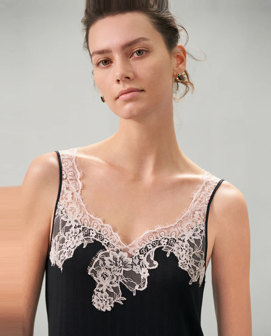 Aimer Lace Wide Shoulder Short Nightgown - Image 10