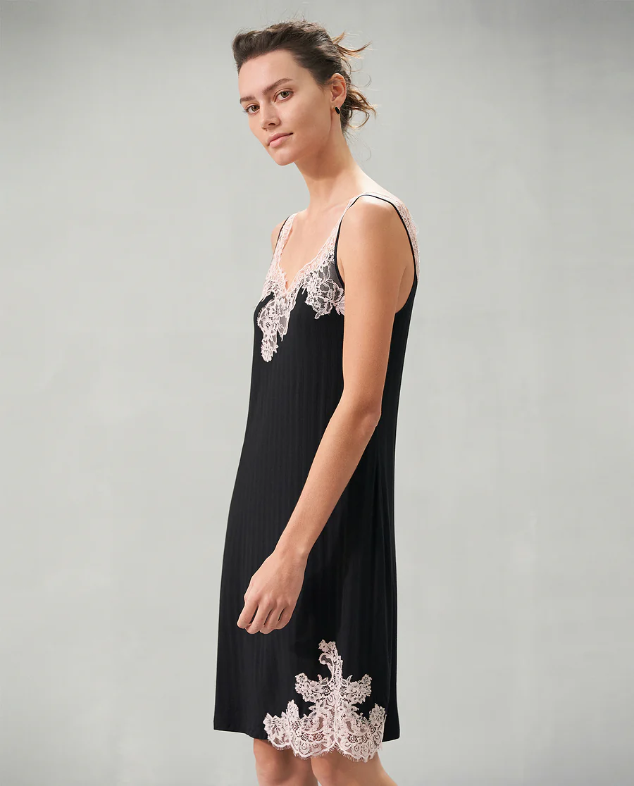 Aimer Lace Wide Shoulder Short Nightgown - Image 11