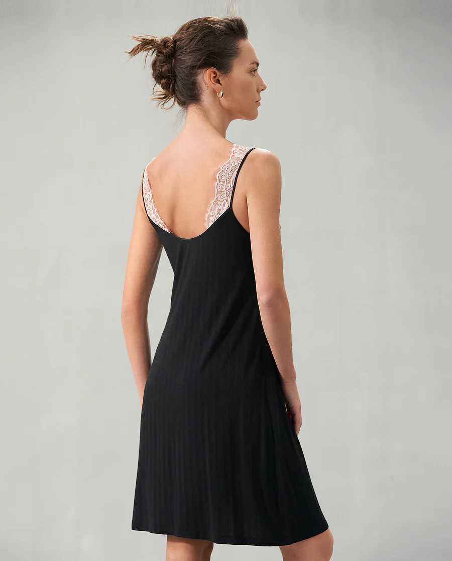 Aimer Lace Wide Shoulder Short Nightgown - Image 12